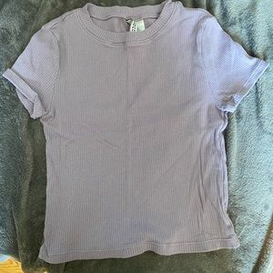 Tight fitting purple cropped tshirt